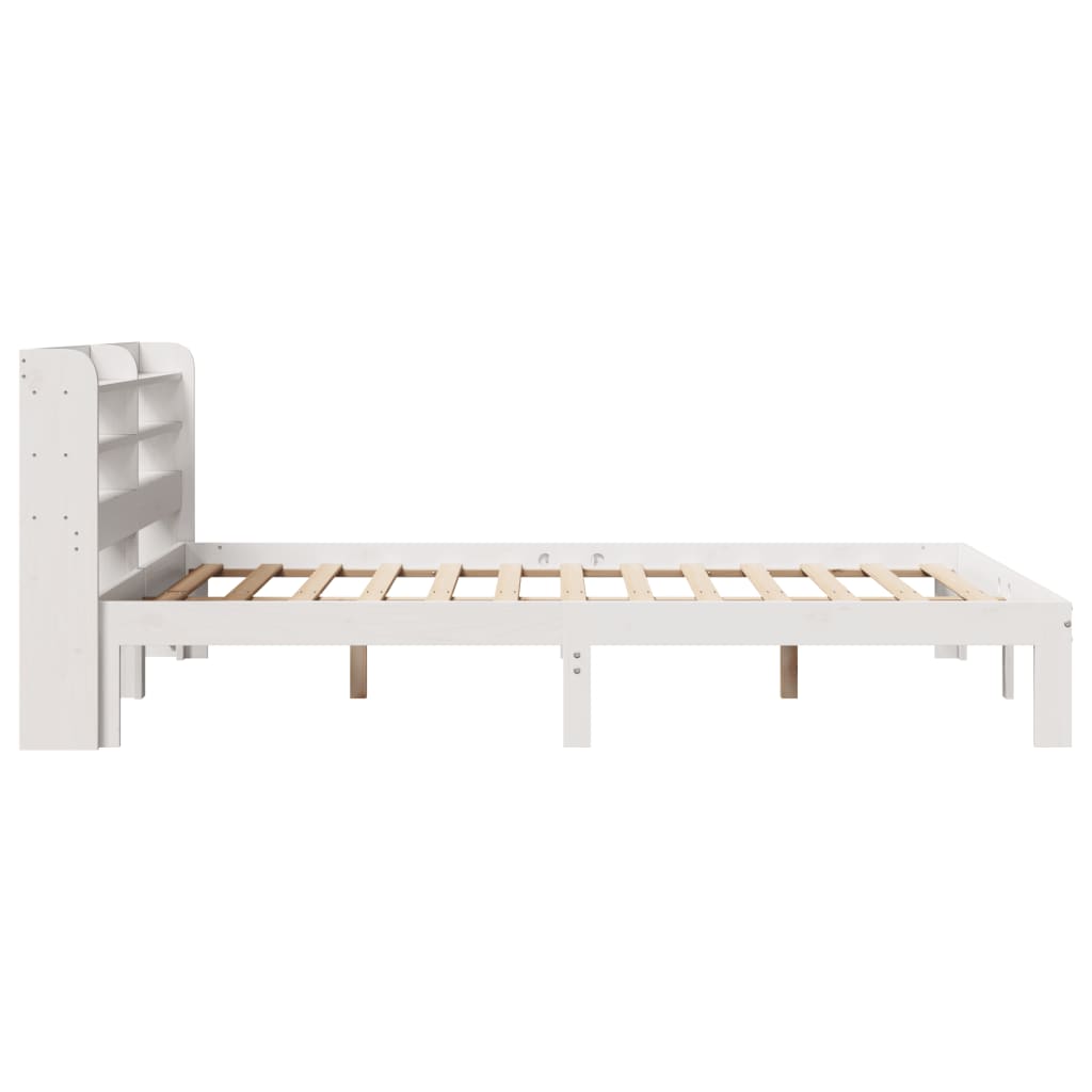 Sengeramme med hodegavl hvit 160x200 cm heltre furu