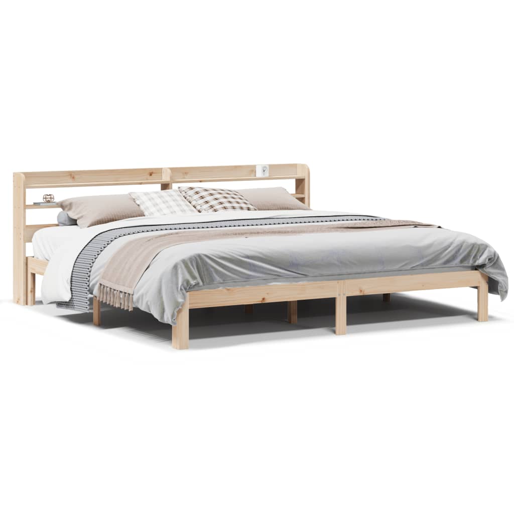 Sengeramme med hodegavl 200x200 cm heltre furu