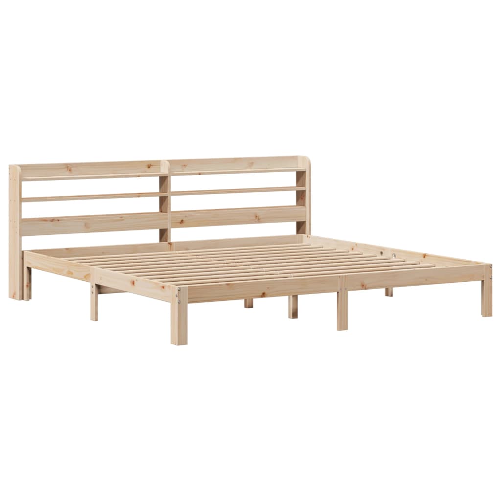 Sengeramme med hodegavl 200x200 cm heltre furu