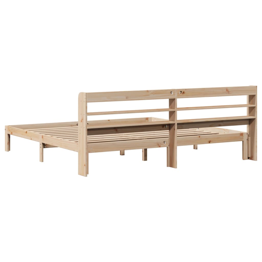 Sengeramme med hodegavl 200x200 cm heltre furu