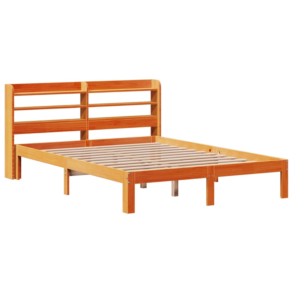 Sengeramme uten madrass voksbrun 120x190 cm heltre furu
