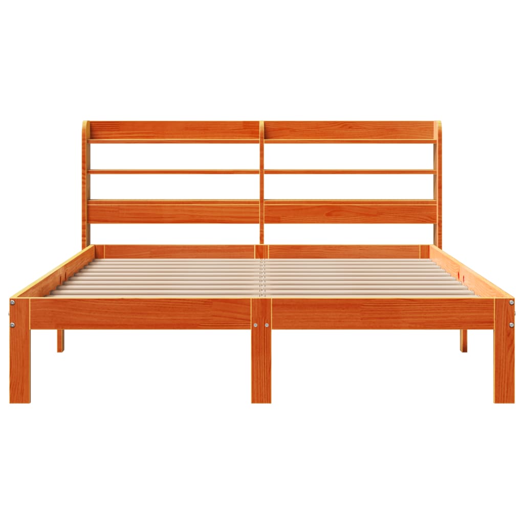 Sengeramme uten madrass brun 135x190 cm heltre furu