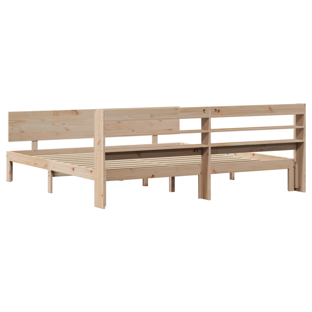 Sengeramme med hodegavl 200x200 cm heltre furu