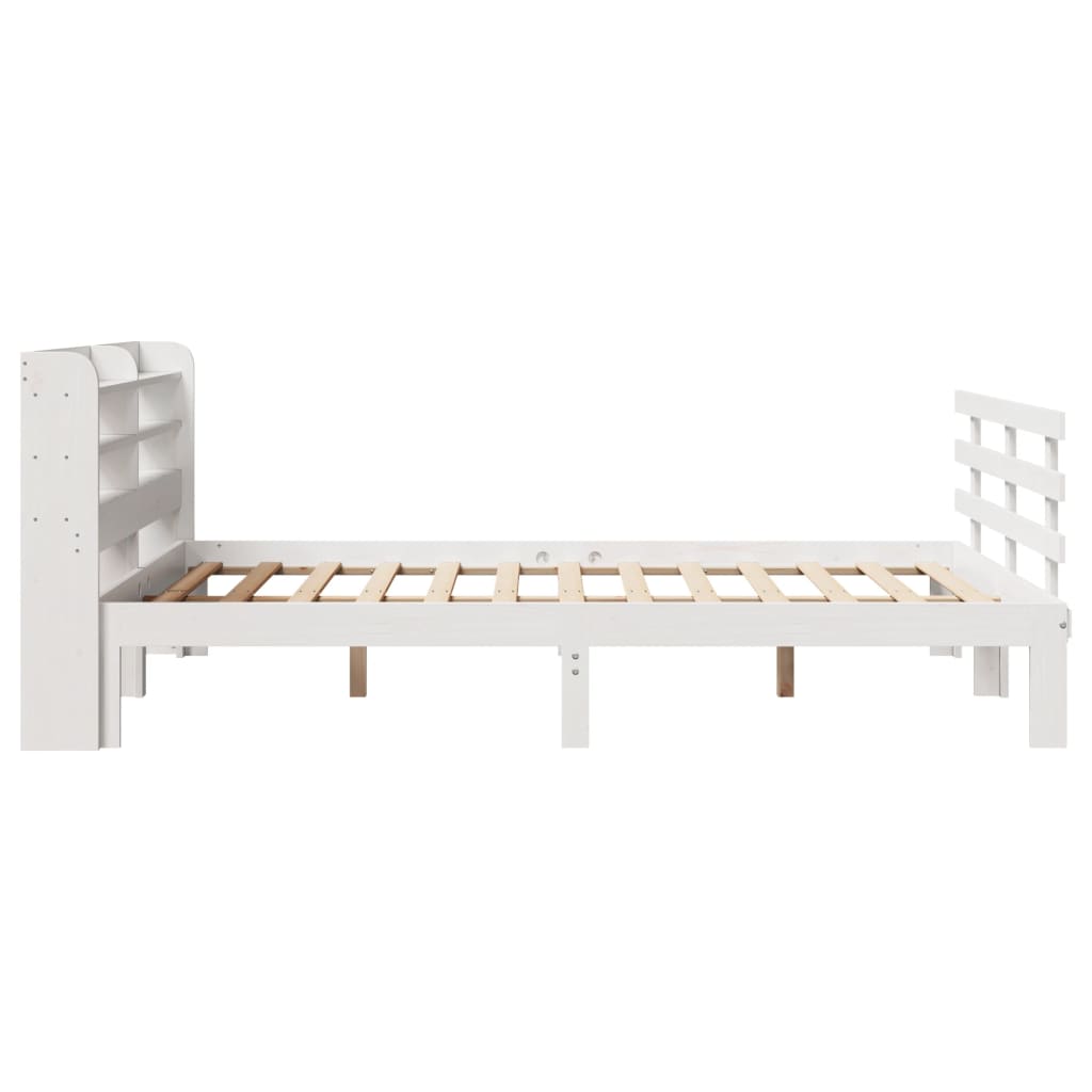 Sengeramme med hodegavl hvit 135x190 cm heltre furu