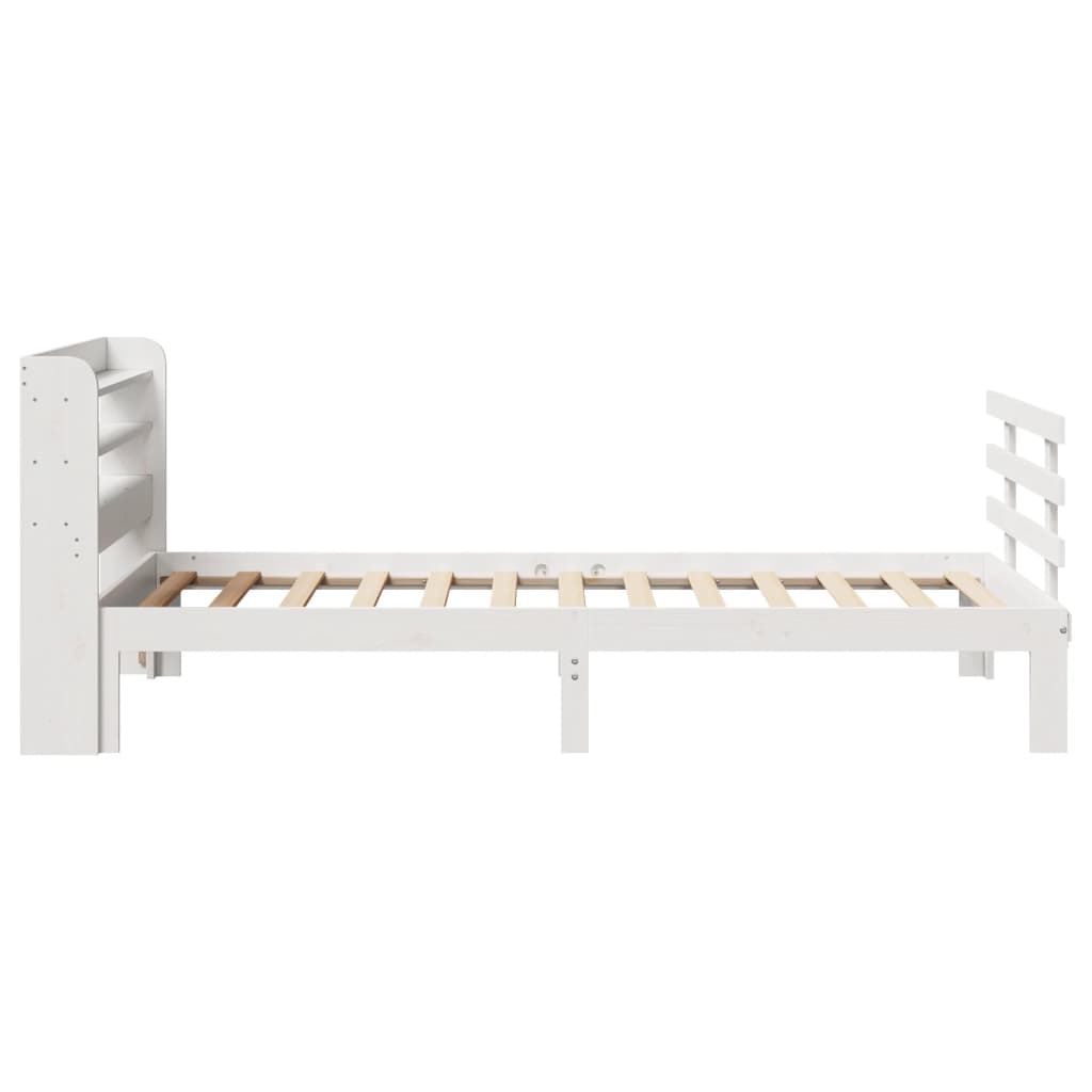 Sengeramme med hodegavl hvit 100x200 cm heltre furu