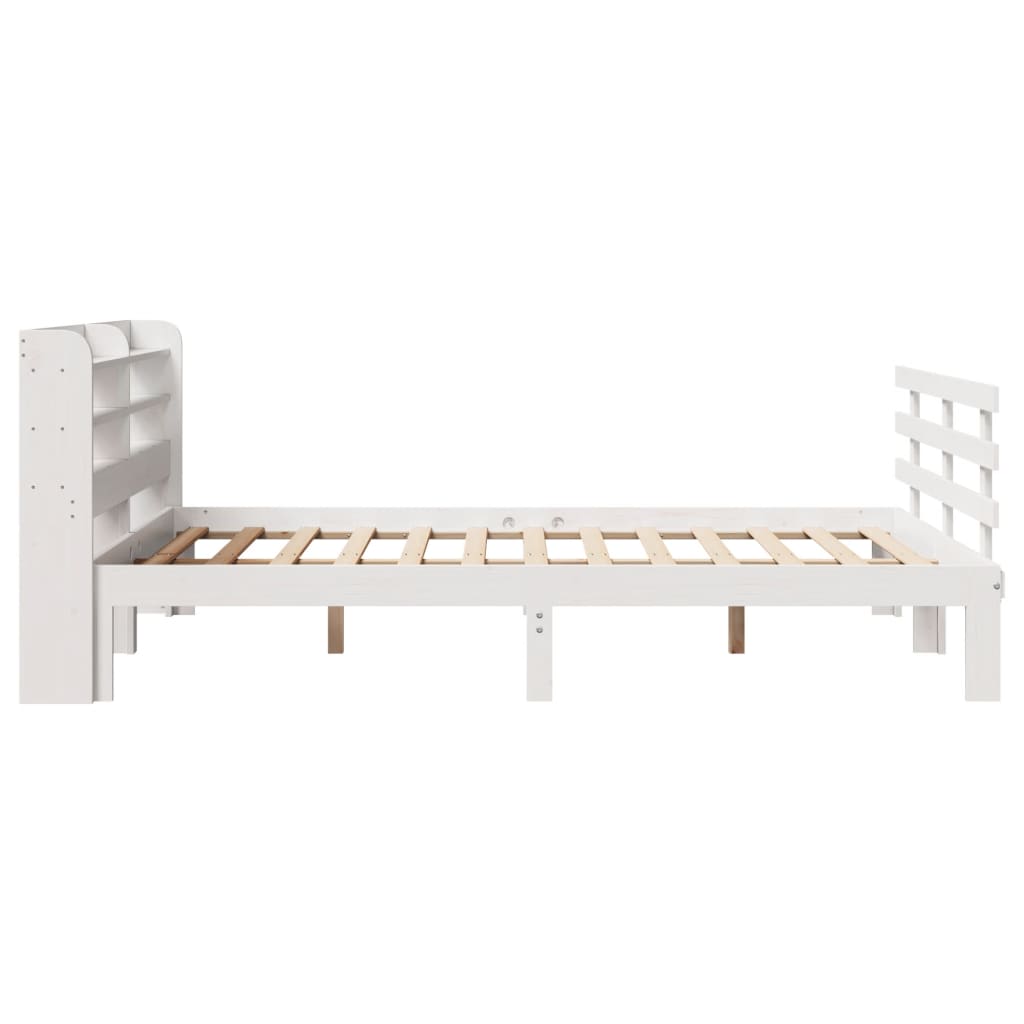 Sengeramme med hodegavl hvit 150x200 cm heltre furu