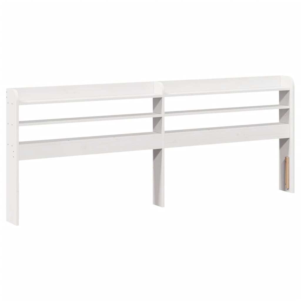 Sengeramme med hodegavl hvit 200x200 cm heltre furu