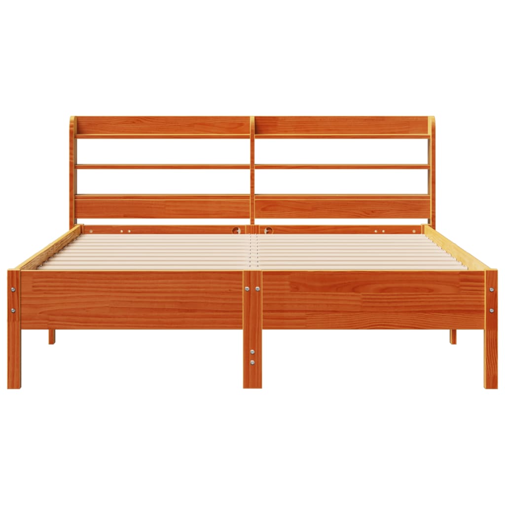 Sengeramme uten madrass voksbrun 160x200 cm heltre furu