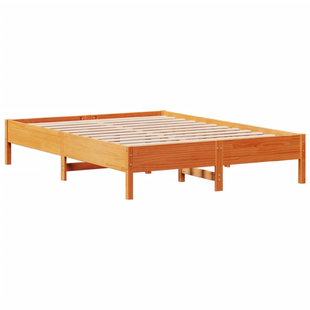 Sengeramme uten madrass brun 150x200 cm heltre furu