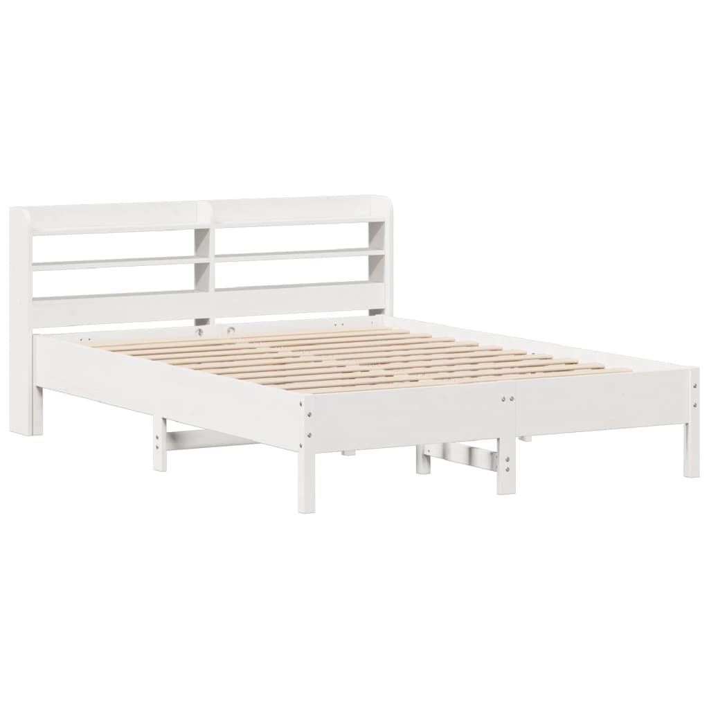 Sengeramme uten madrass hvit 135x190 cm heltre furu