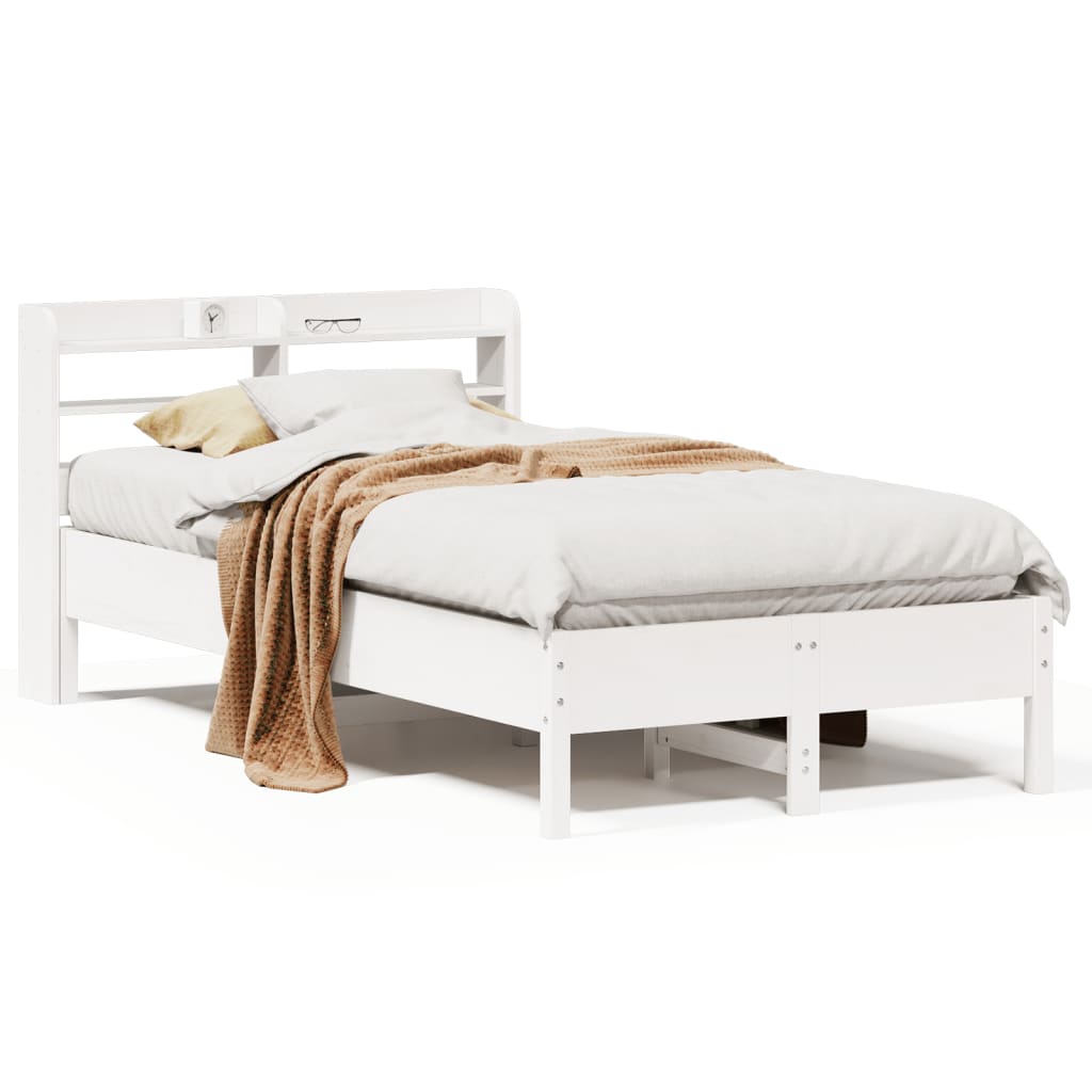 Sengeramme uten madrass hvit 75x190 cm heltre furu