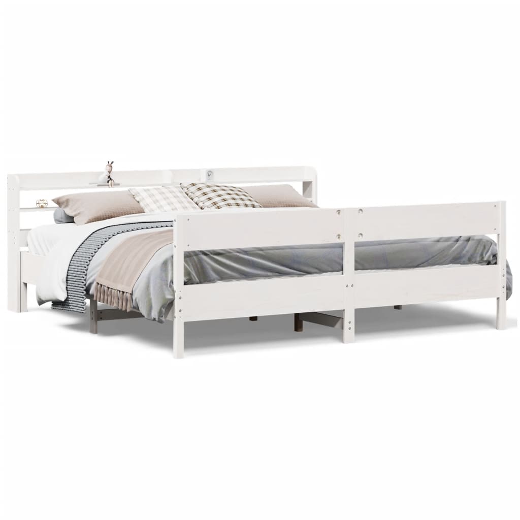 Sengeramme uten madrass hvit 180x200 cm heltre furu