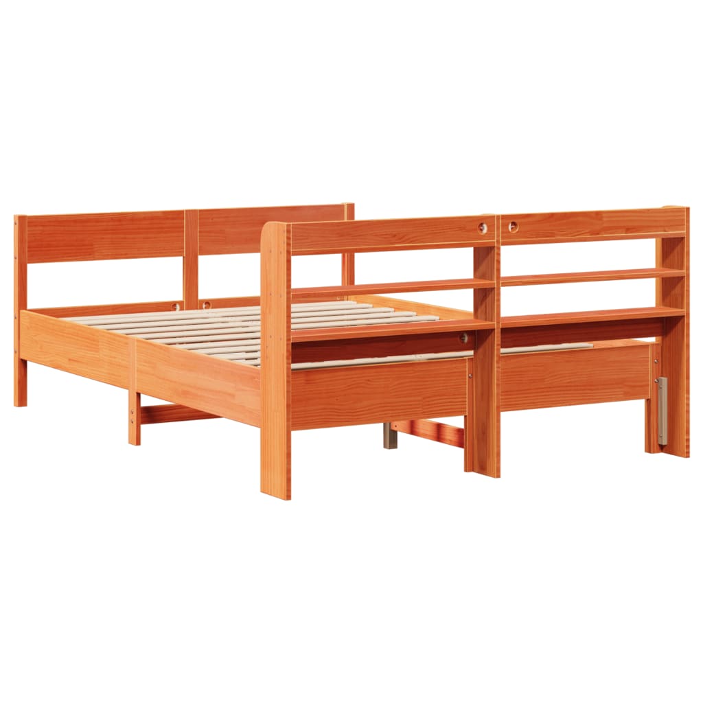 Sengeramme uten madrass voksbrun 160x200 cm heltre furu