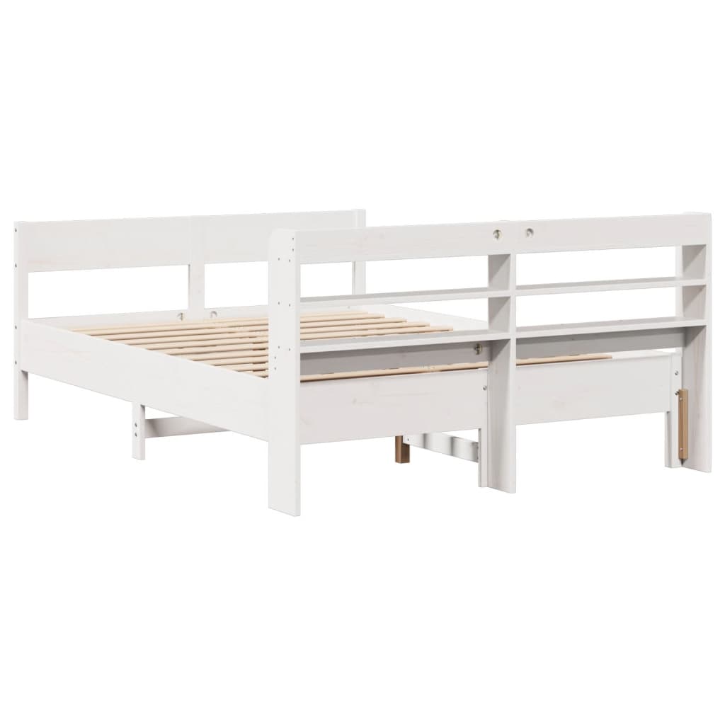 Sengeramme uten madrass hvit 150x200 cm heltre furu