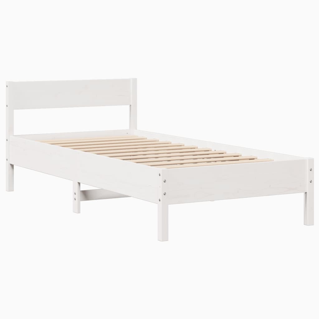 Sengeramme uten madrass hvit 90x200 cm heltre furu