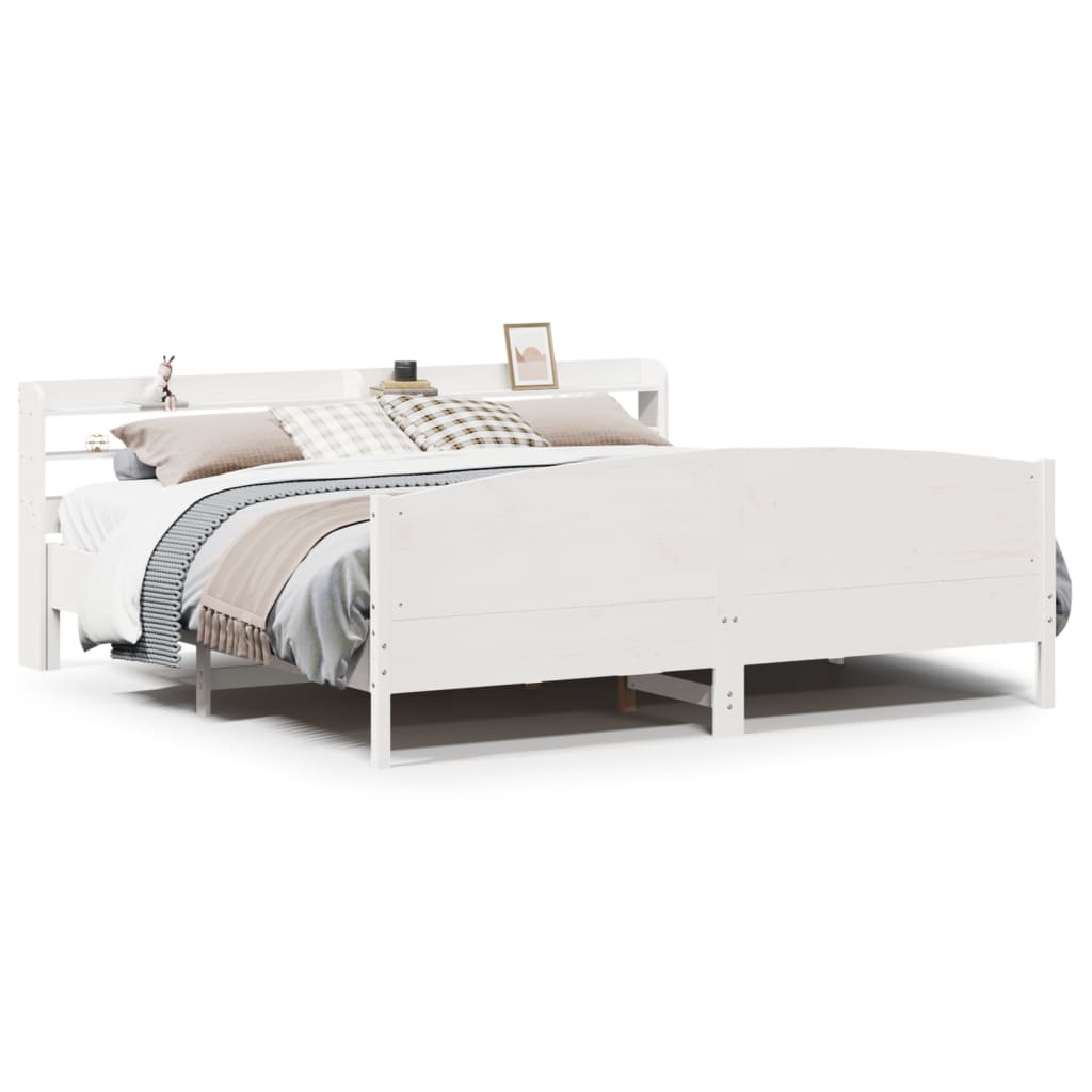 Sengeramme uten madrass hvit 180x200 cm heltre furu