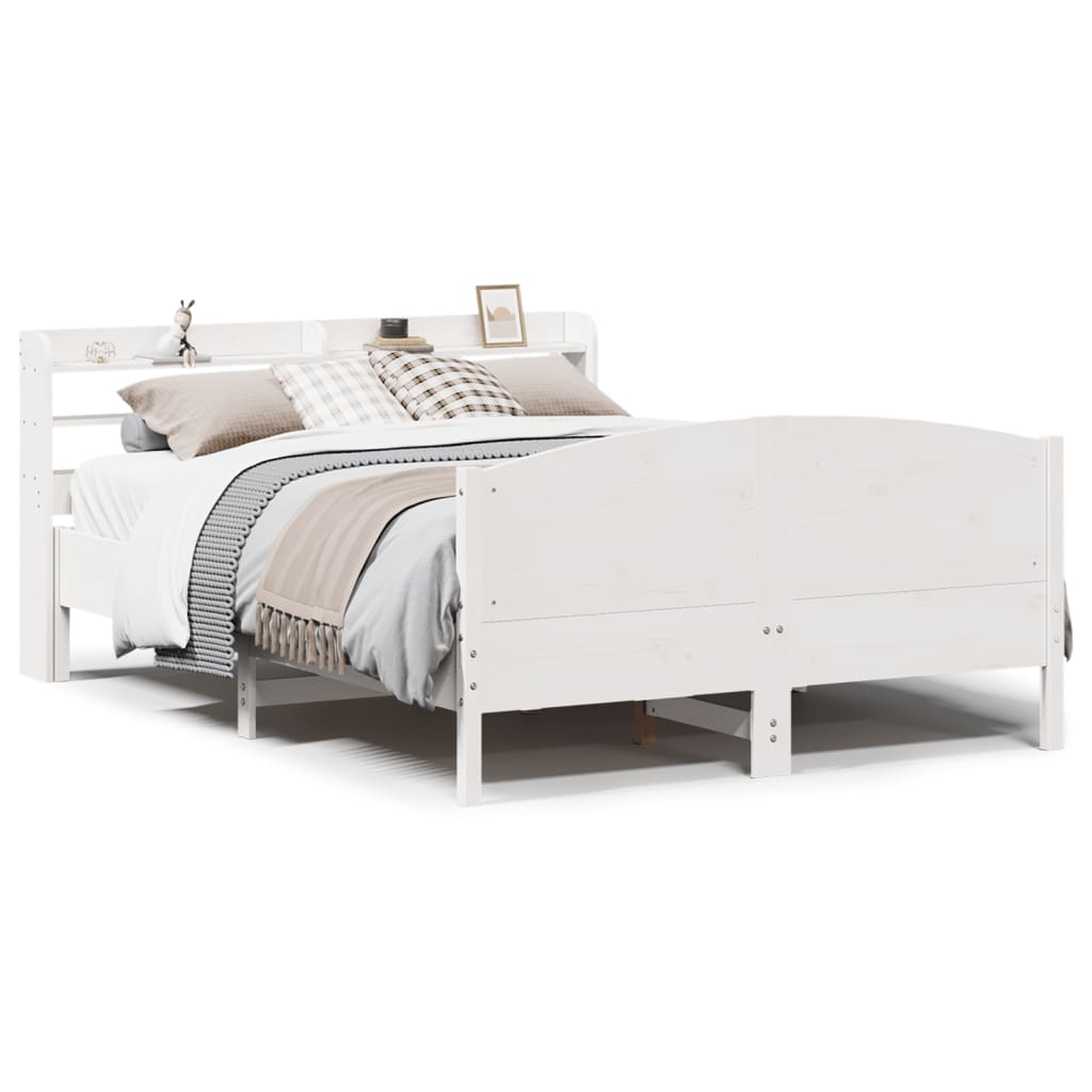 Sengeramme uten madrass hvit 135x190 cm heltre furu