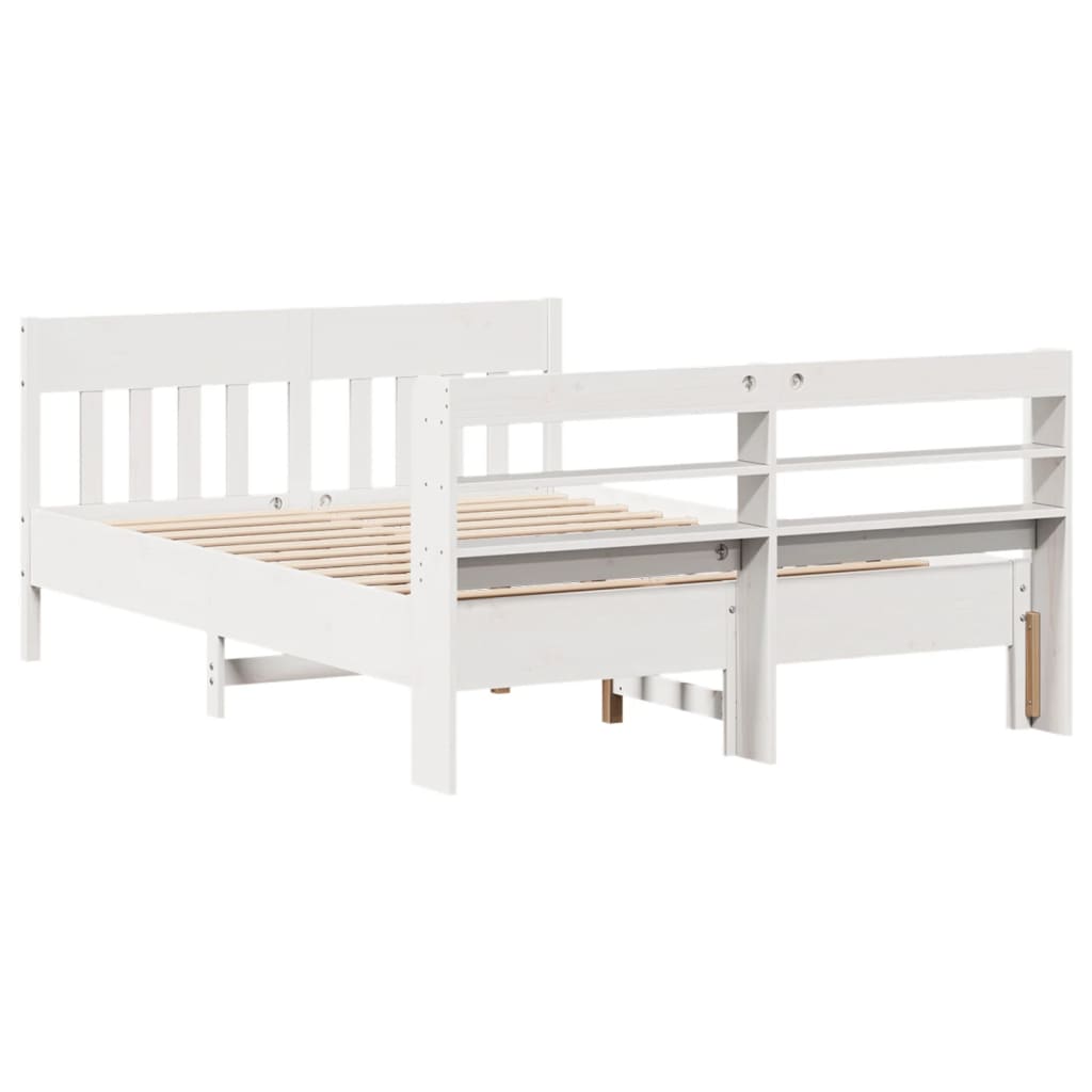 Sengeramme uten madrass hvit 140x190 cm heltre furu