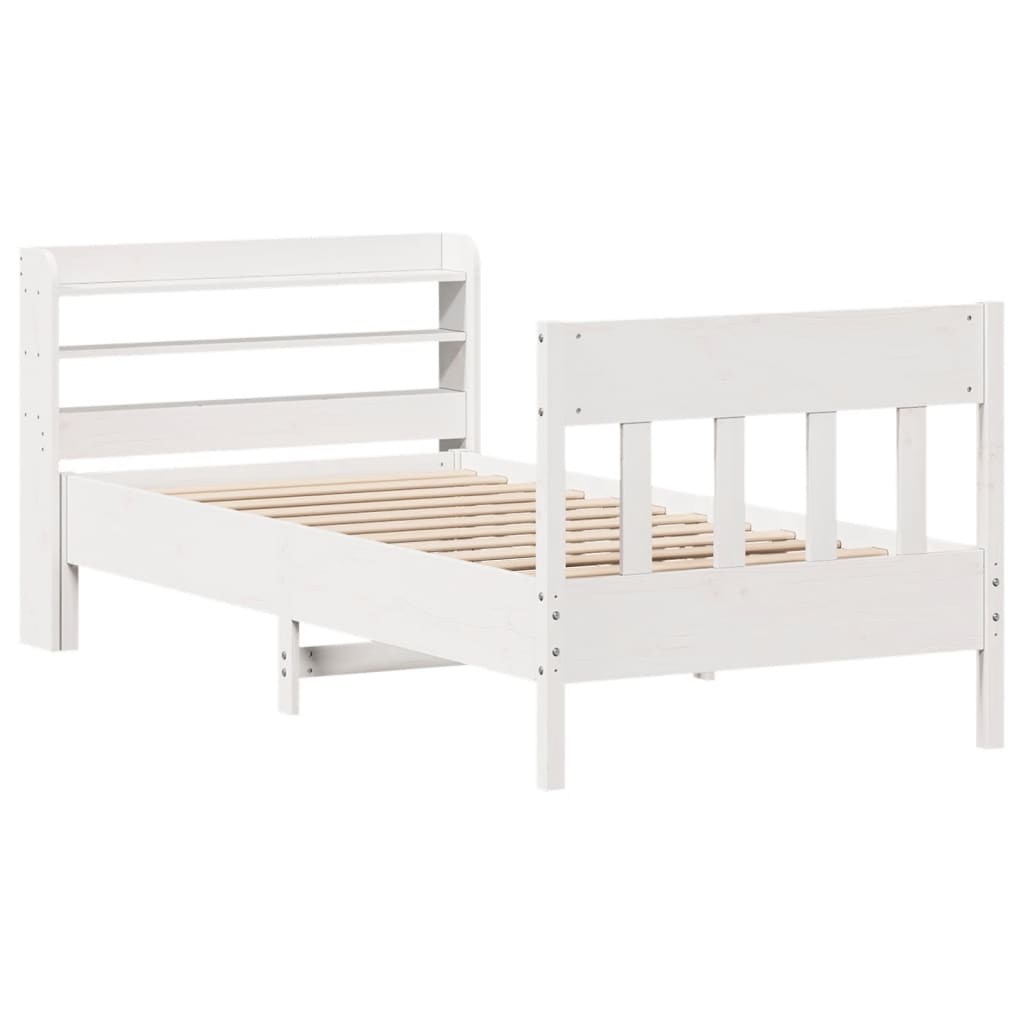 Sengeramme uten madrass hvit 75x190 cm heltre furu