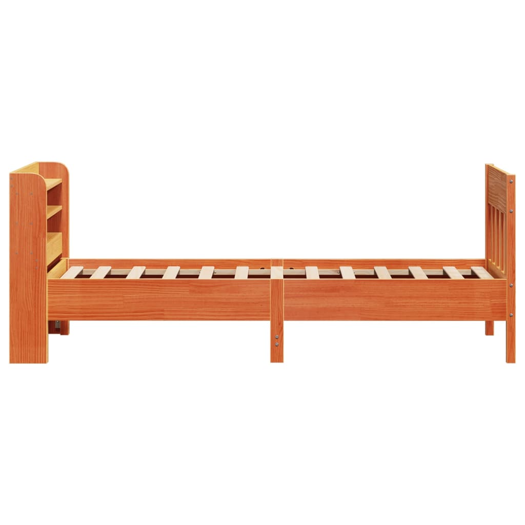 Sengeramme uten madrass voksbrun 75x190 cm heltre furu