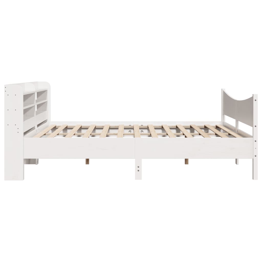Sengeramme med hodegavl hvit 180x200 cm heltre furu