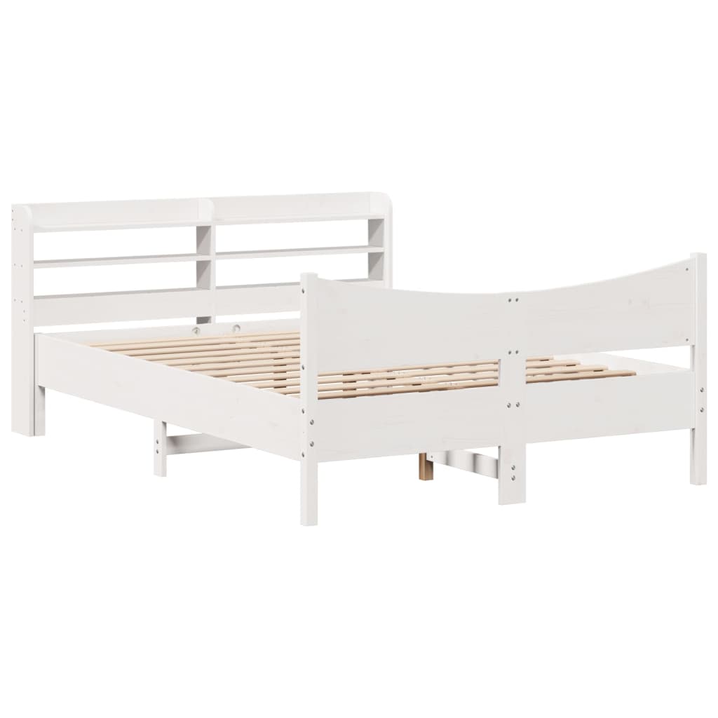 Sengeramme med hodegavl hvit 120x200 cm heltre furu