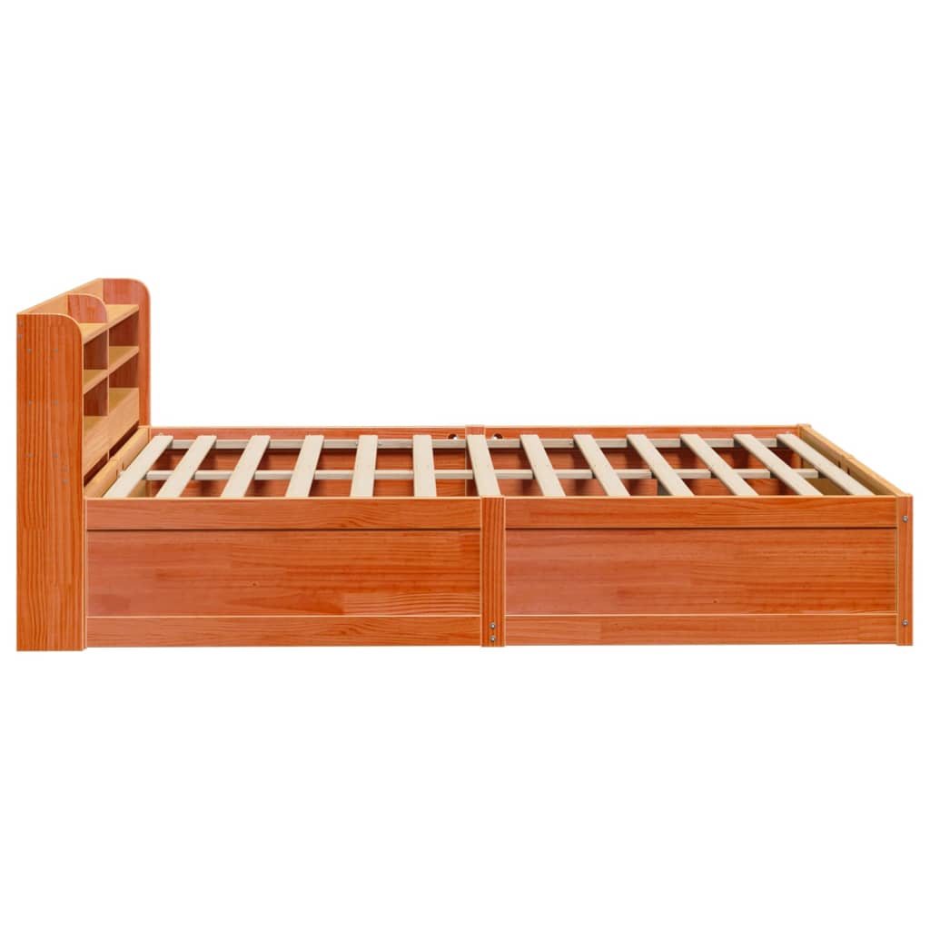 Sengeramme med hodegavl voksbrun 150x200 cm heltre furu