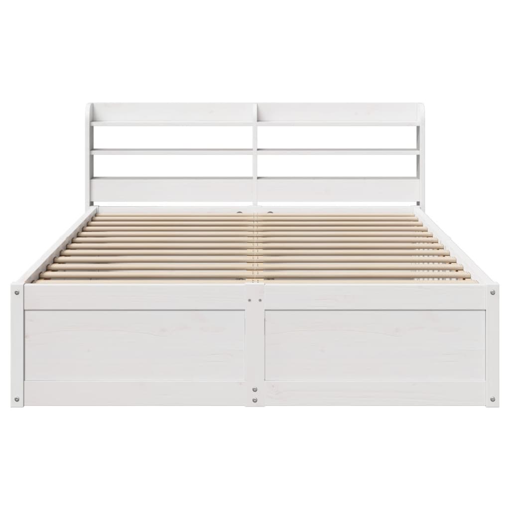 Sengeramme med hodegavl hvit 140x190 cm heltre furu