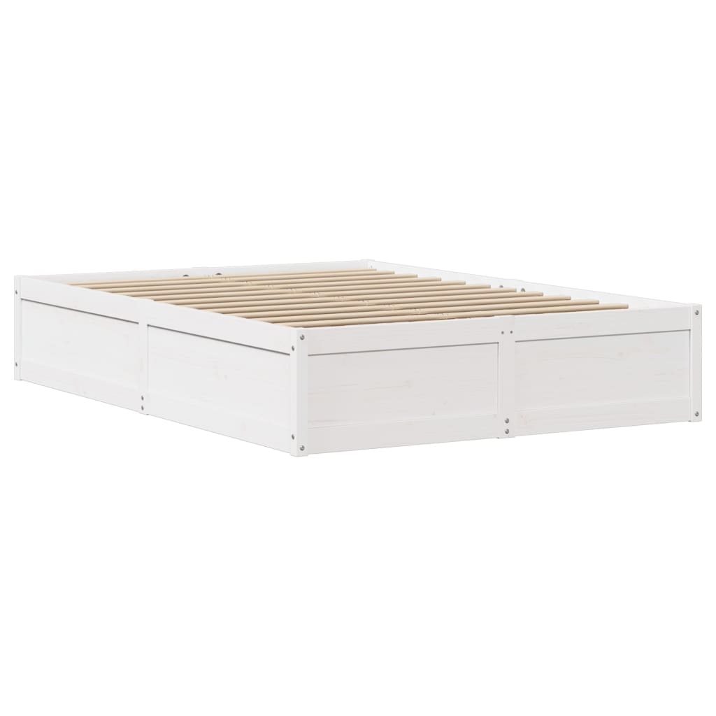 Sengeramme med hodegavl hvit 140x190 cm heltre furu