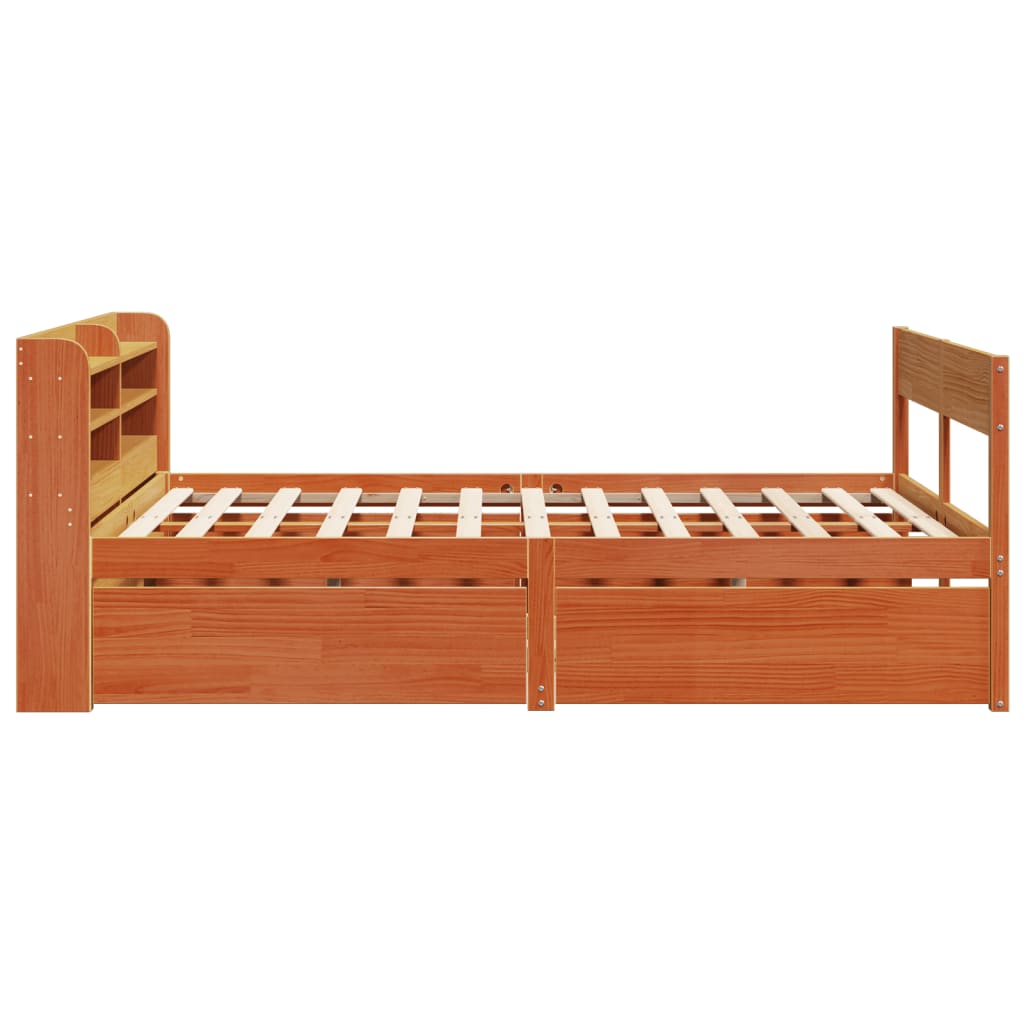 Sengeramme uten madrass brun 150x200 cm heltre furu