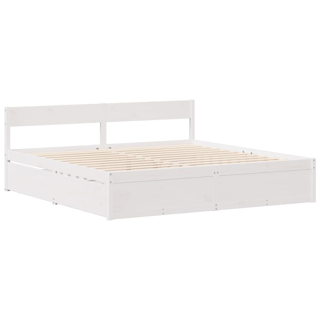 Sengeramme uten madrass hvit 135x190 cm heltre furu