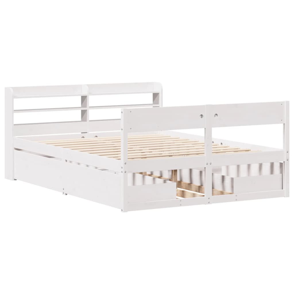 Sengeramme uten madrass hvit 120x190 cm heltre furu