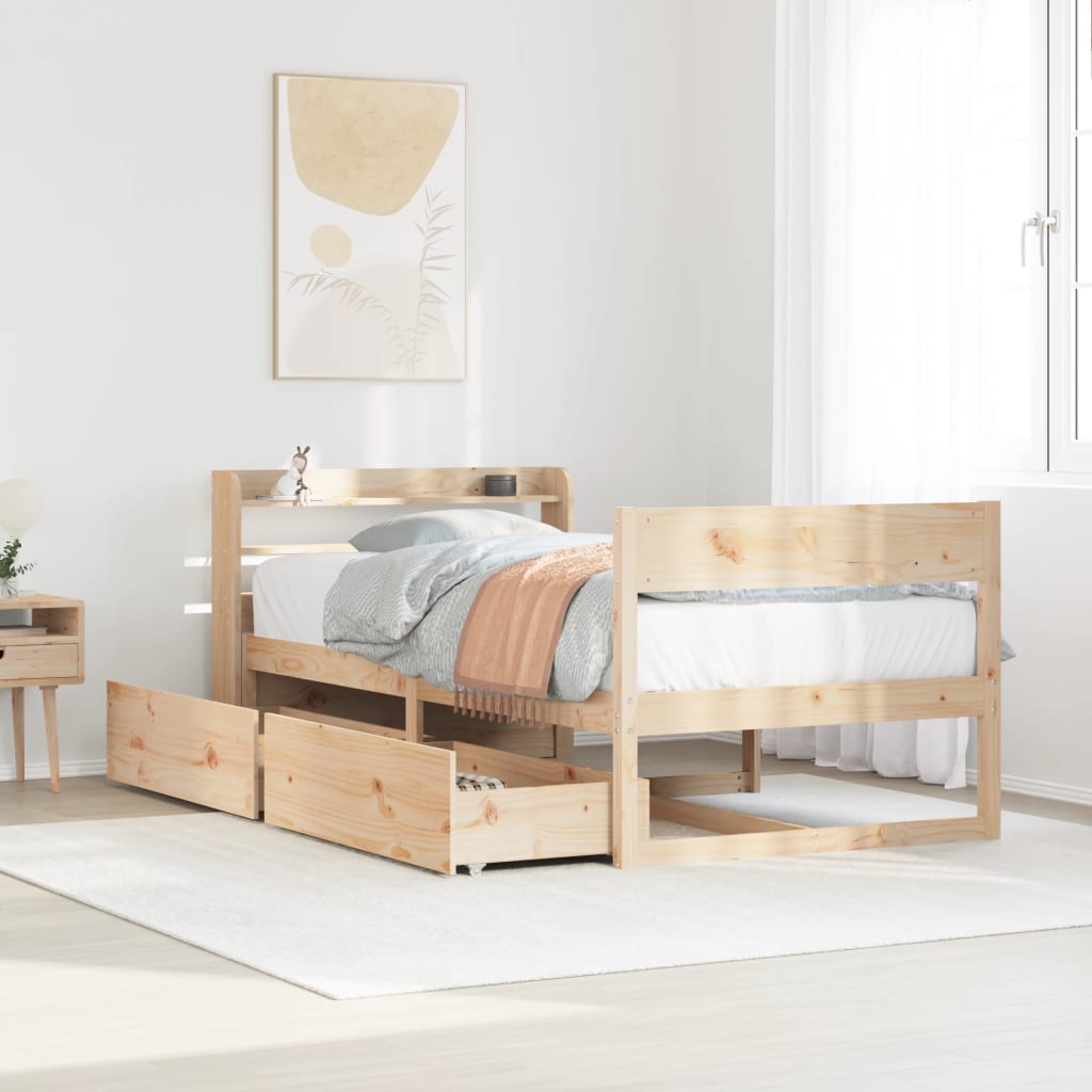 Sengeramme uten madrass 75x190 cm heltre furu