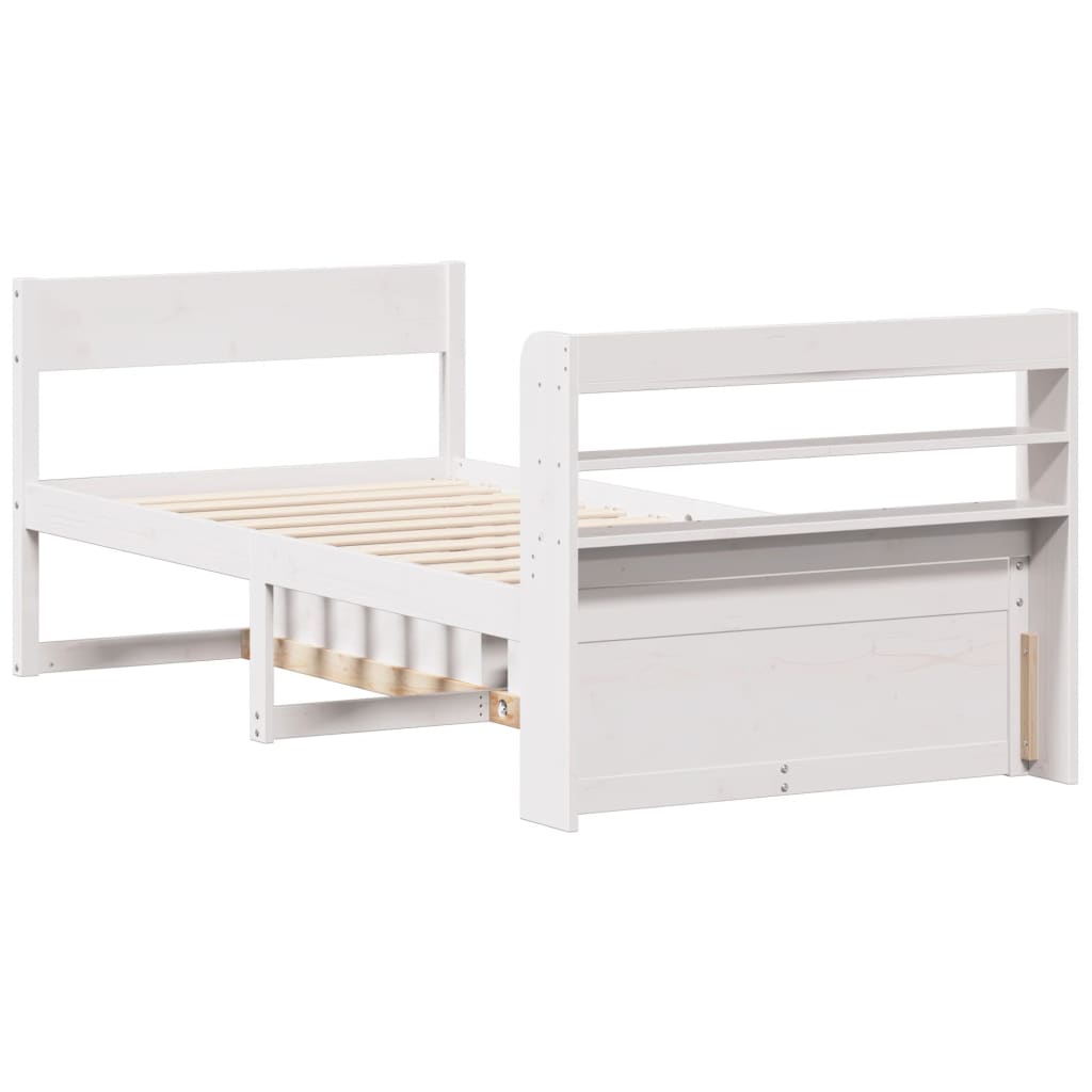 Sengeramme uten madrass hvit 75x190 cm heltre furu