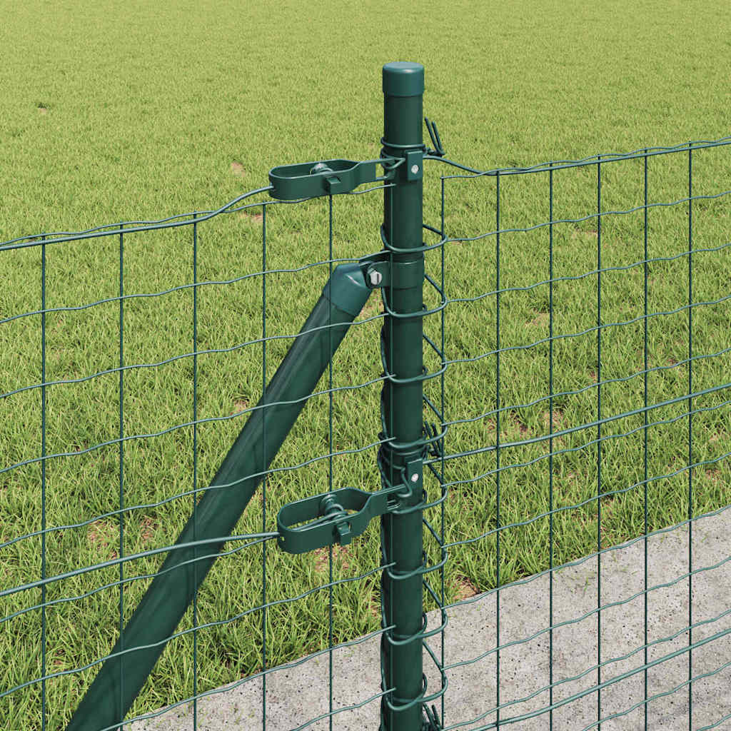 Fence Post med betongfot 26 stk. Grønn Pulverlakkert stål