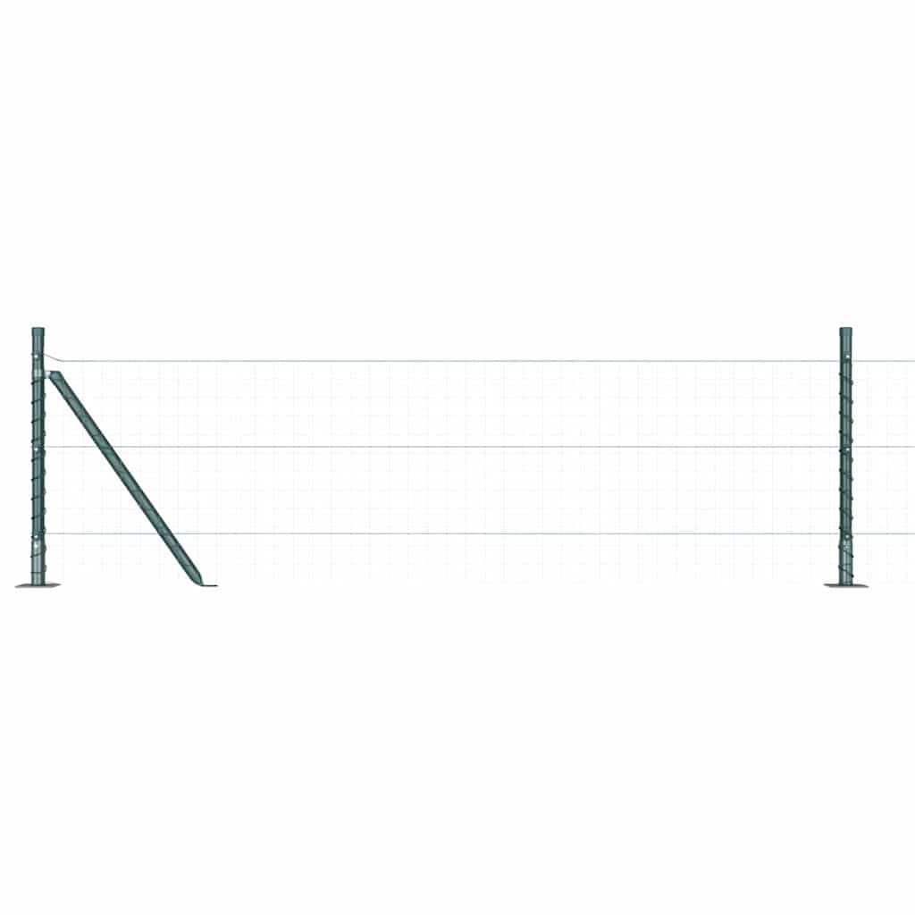 Fence Post med betongfot 26 stk. Grønn Pulverlakkert stål