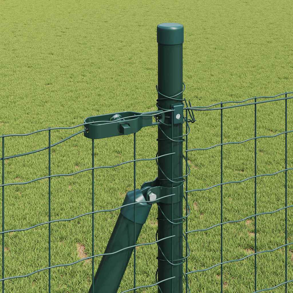 Fence Post med betongfot 52 stk. Grønn Pulverlakkert stål