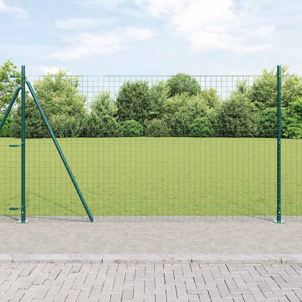 Fence Post med betongfot 52 stk. Grønn Pulverlakkert stål