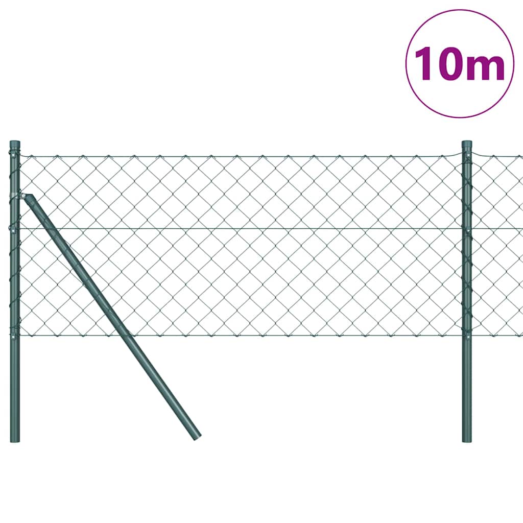 Gjerdepåle grønn 10 x 0,6 m (60 x 60 mm maske) Stål og PVC vidaXL