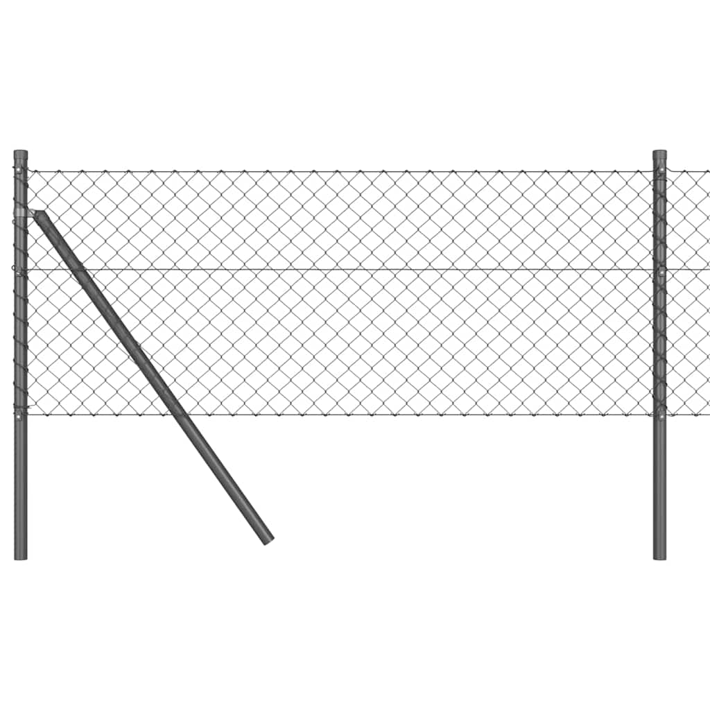 Kjedegrindstøtte 10 x 0,4 m PVC-belagt stål Grå Mesh