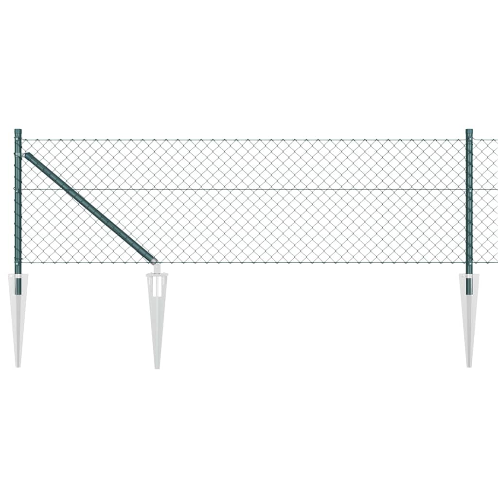 Kjedefence med topper 10 x 0,6 m PVC-belagt stål Grønn Mesh