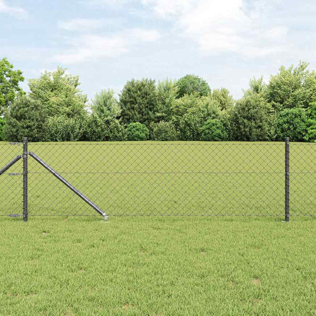Gjerdepåle Grå 10 x 0,4 m (40 x 40 mm nett) Stål og PVC