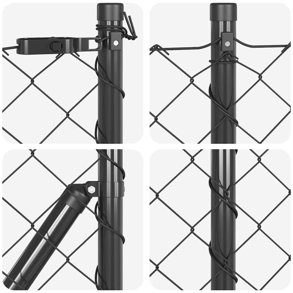 Gjerdepåle Grå 10 x 0,8 m (60 x 60 mm nett) Stål og PVC