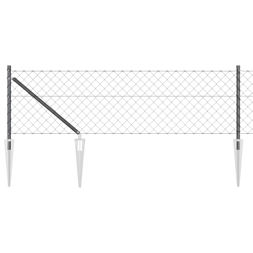 Gjerdepåle Grå 10 x 0,8 m (60 x 60 mm nett) Stål og PVC