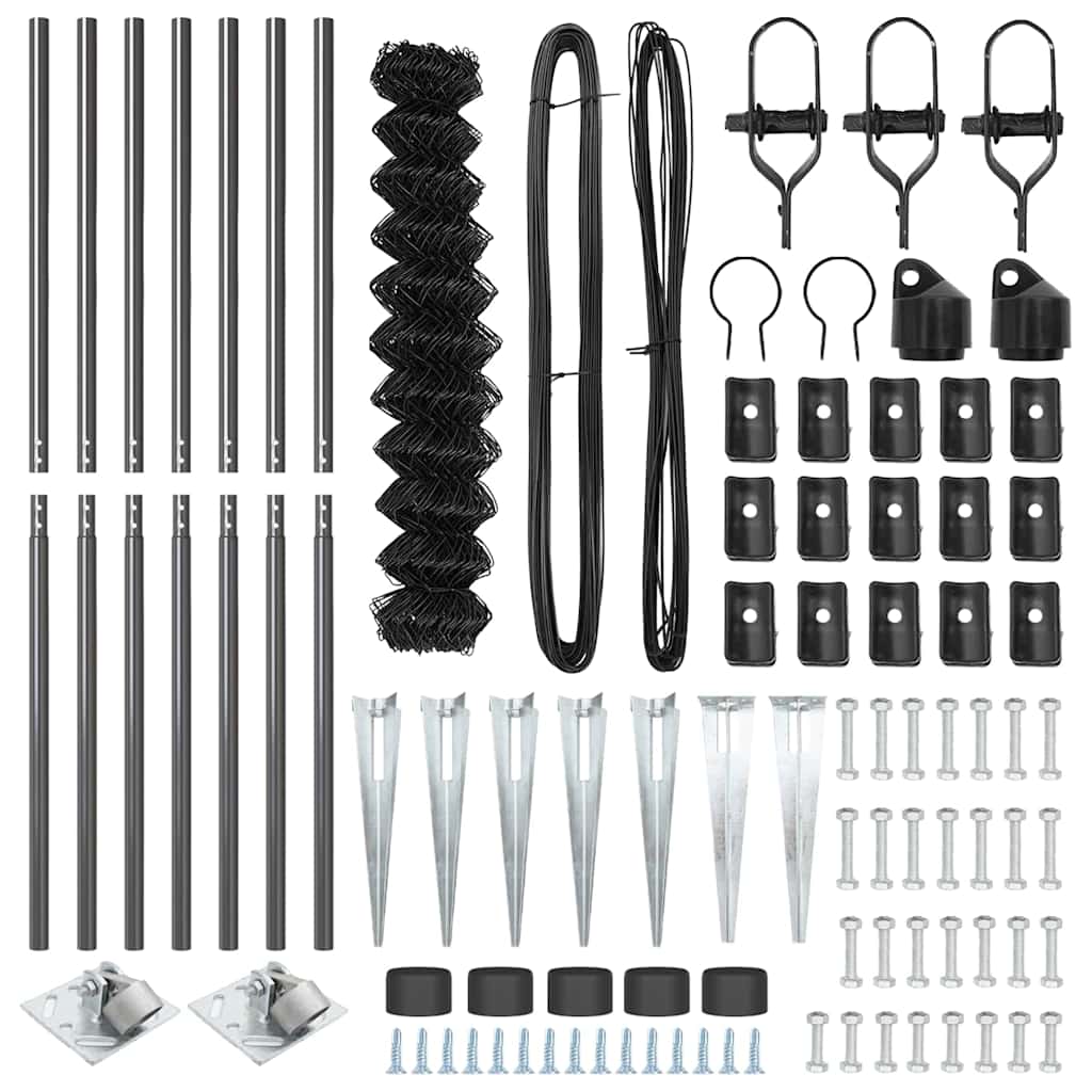 Kjedestakhegn med pigger 10 x 1,4 m PVC-belagt stål Grå Mesh