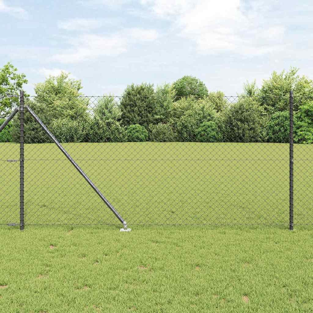 Gjerdepåle Grå 25 x 1 m (40 x 40 mm maske) Stål og PVC