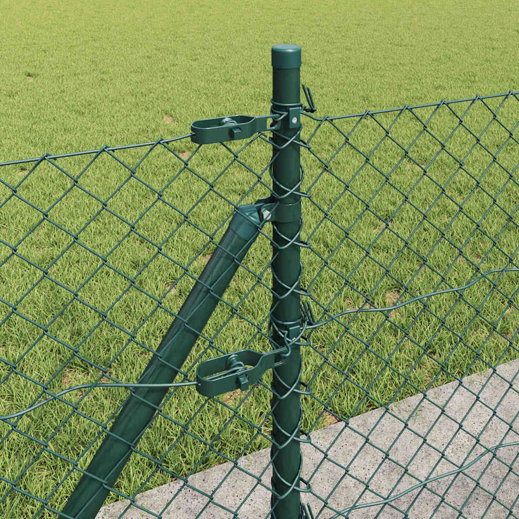 Kjedegjerde med betongbase 25 x 0,4 m PVC-belagt stål Grønn