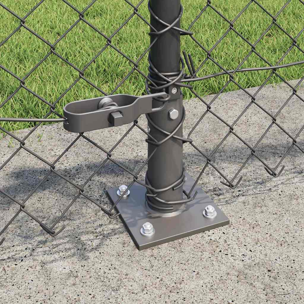 Kjedegjerde med betongfundament 10 x 0,4 m PVC-belagt stål Grå