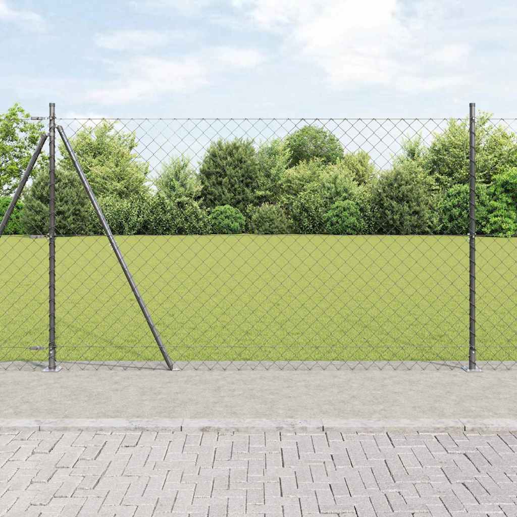 Gjerdepåle Grå 10 x 1,6 m (60 x 60 mm nett) Stål og PVC