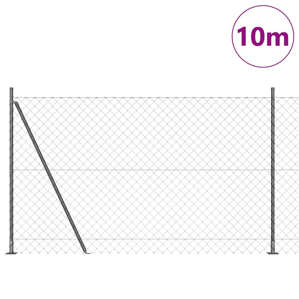 Gjerdepåle Grå 10 x 1,6 m (60 x 60 mm nett) Stål og PVC